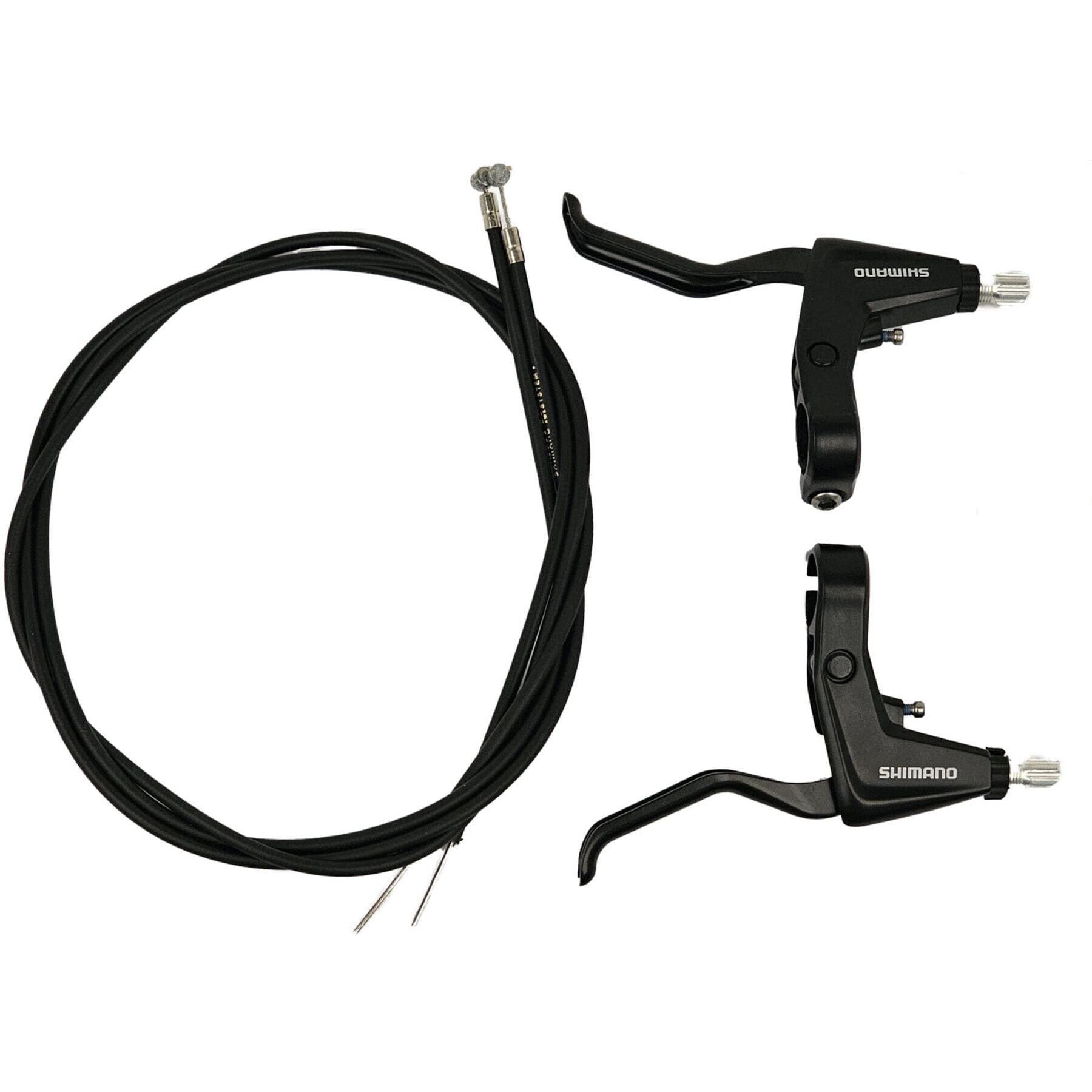 BL-T4000 Alivio 2-finger brake levers for V-brakes - black with cables
