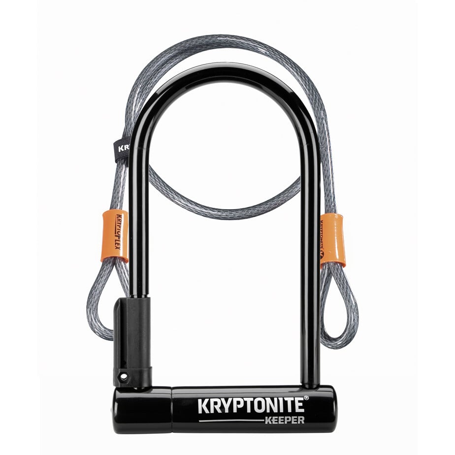 Keeper 12 Standard U-Lock with 4 foot Kryptoflex cable Sold Secure Silver
