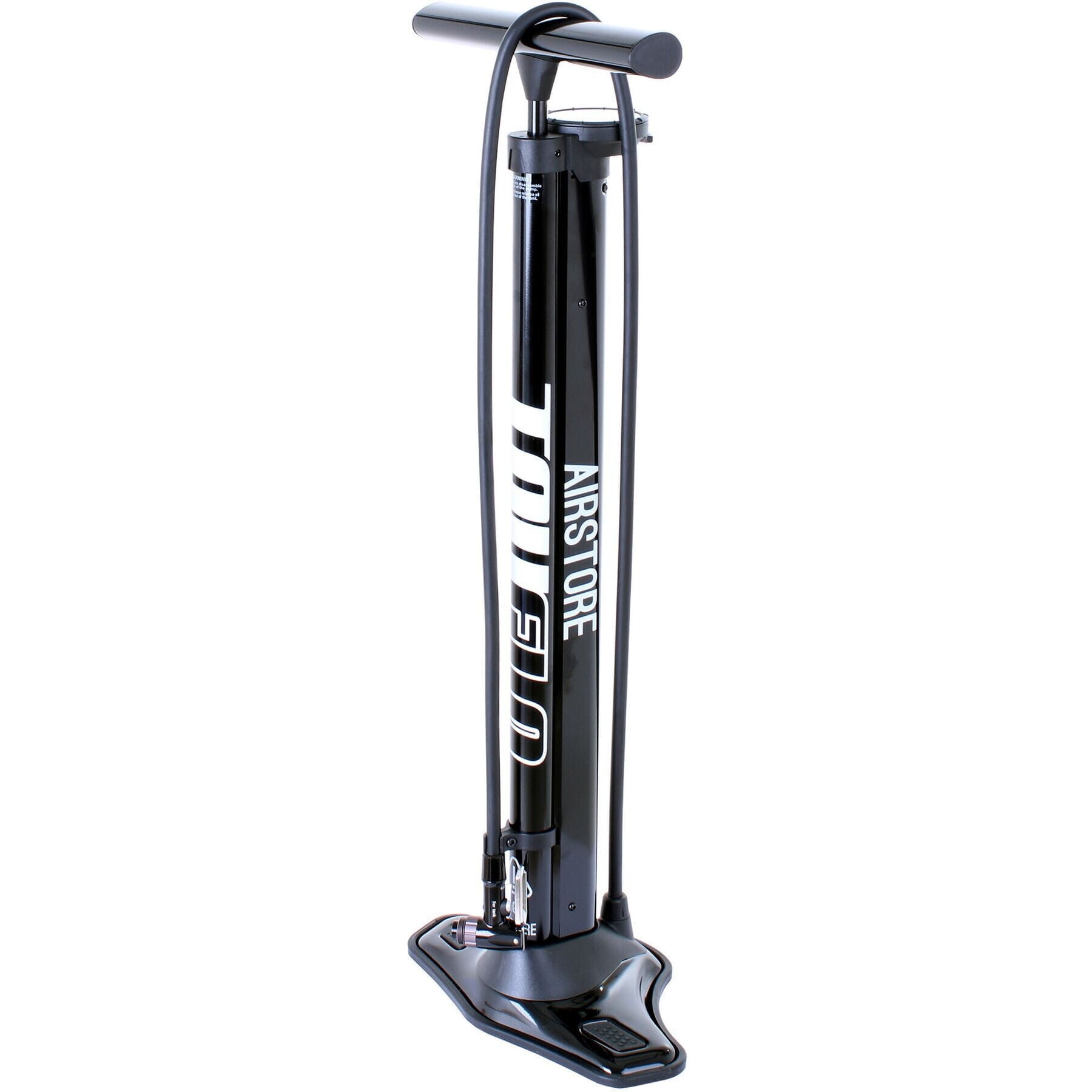 Airstore track pump with auxillary storage cylinder for tubeless tyres