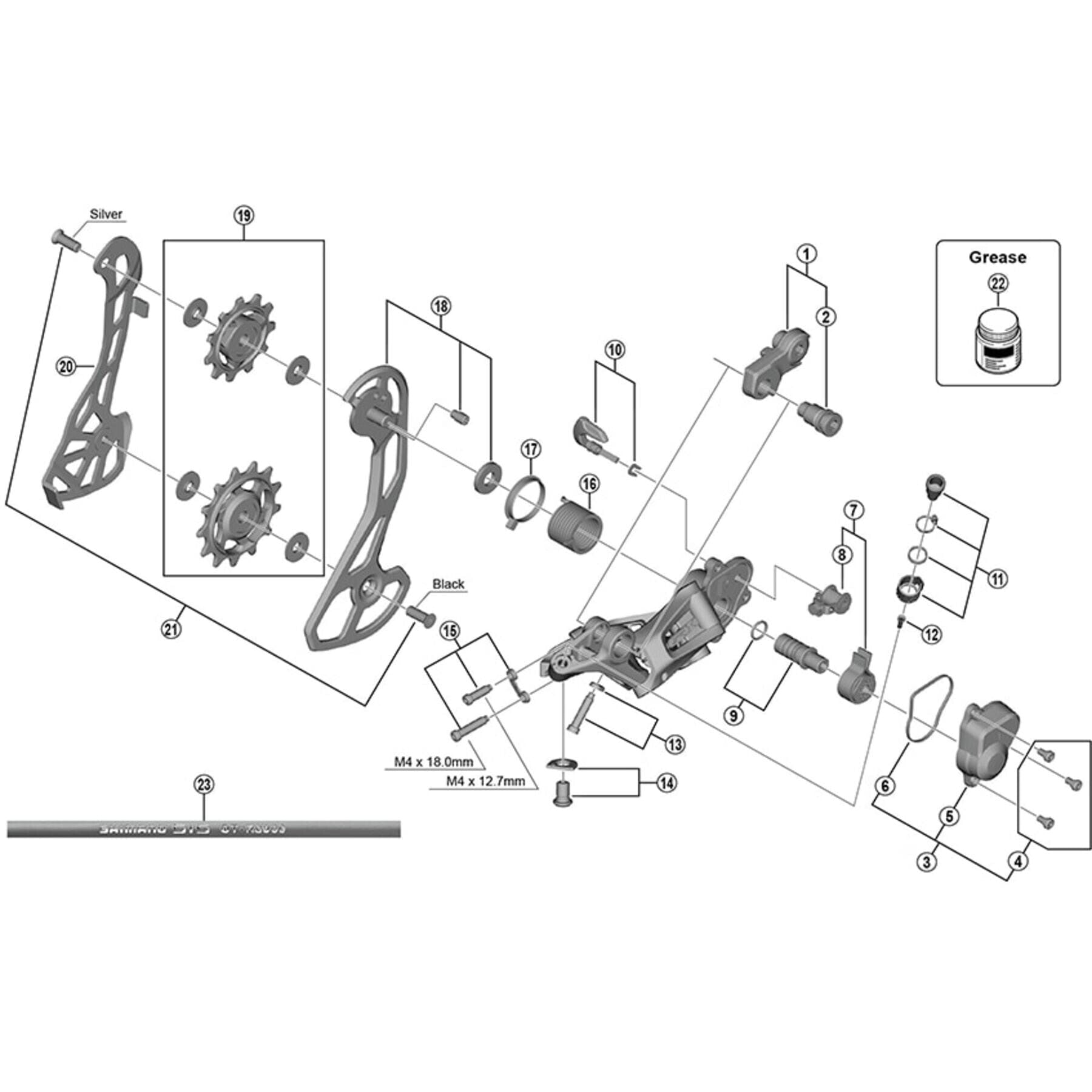 RX810 GRX rear mech pulley set