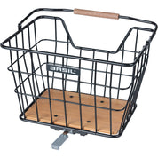 Basil Norland bicycle basket MIK, 23L, black/naturel brown