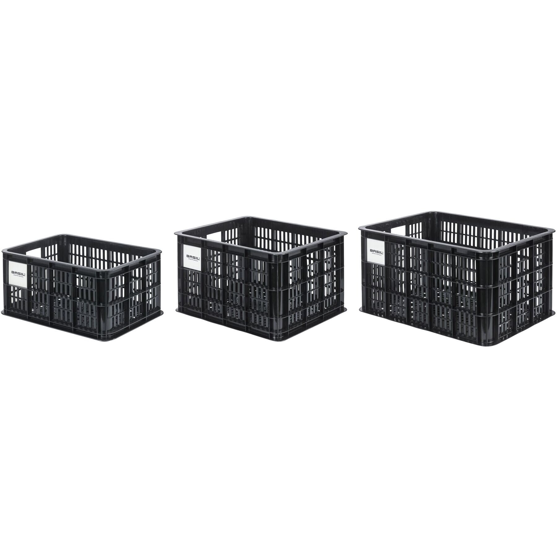 Basil bicycle crate MIK M, 29.5L, recycled synthetic, black