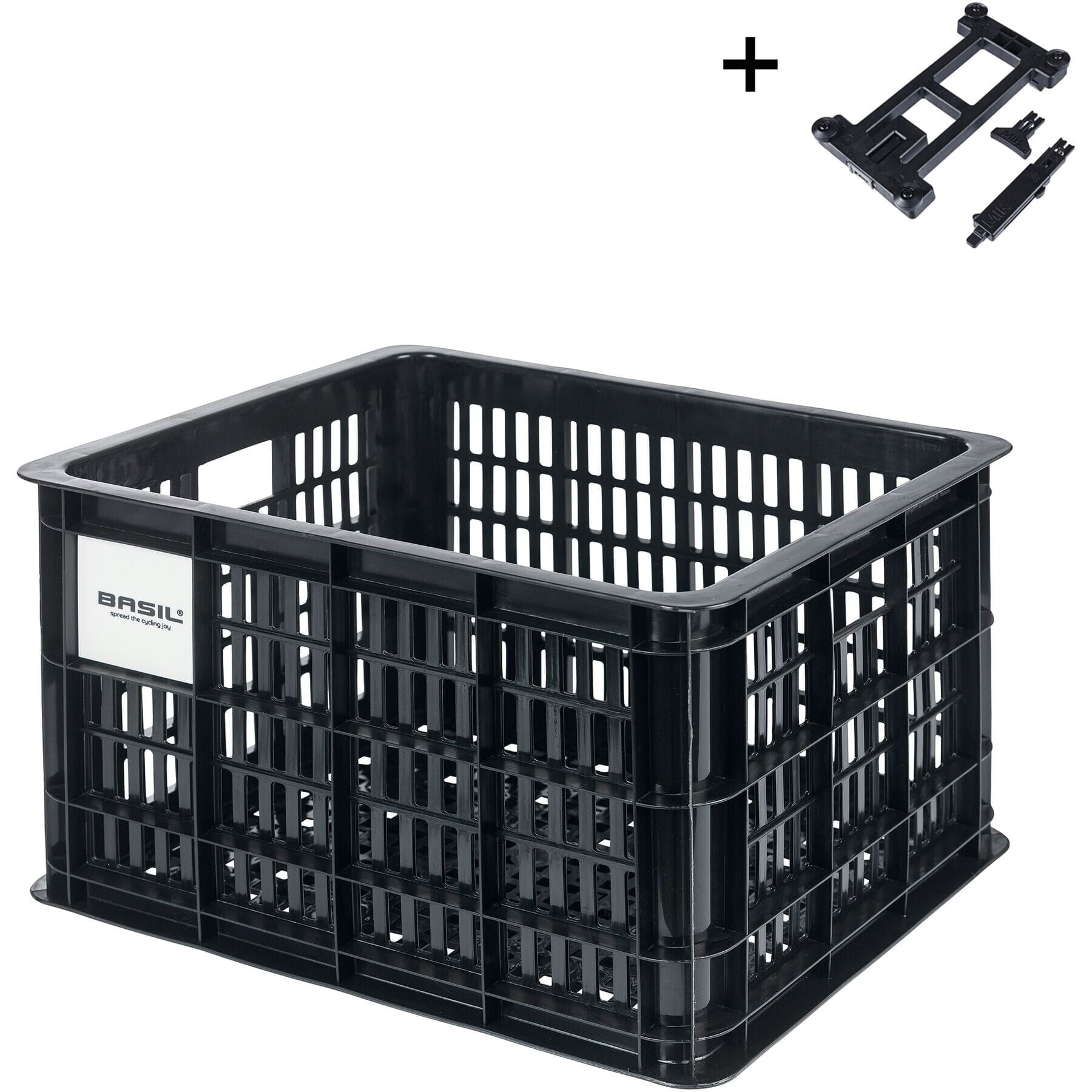 Basil bicycle crate MIK M, 29.5L, recycled synthetic, black