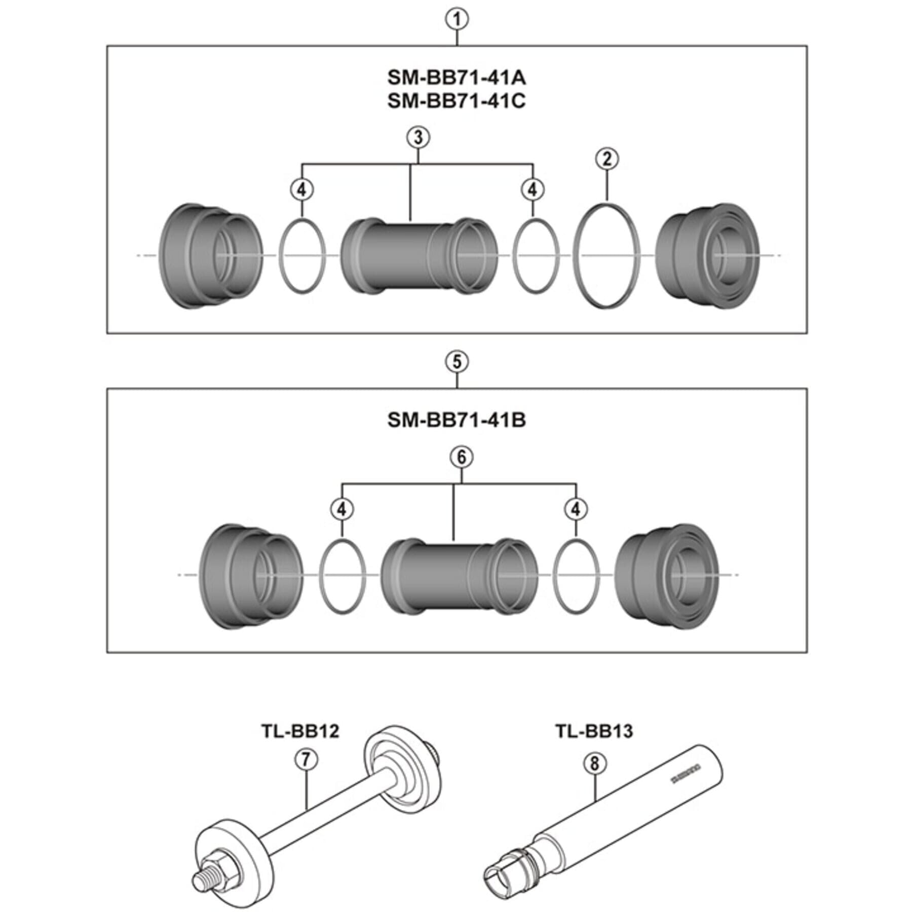 SM-BB71 Road press fit bottom bracket with inner cover, for 86.5 mm