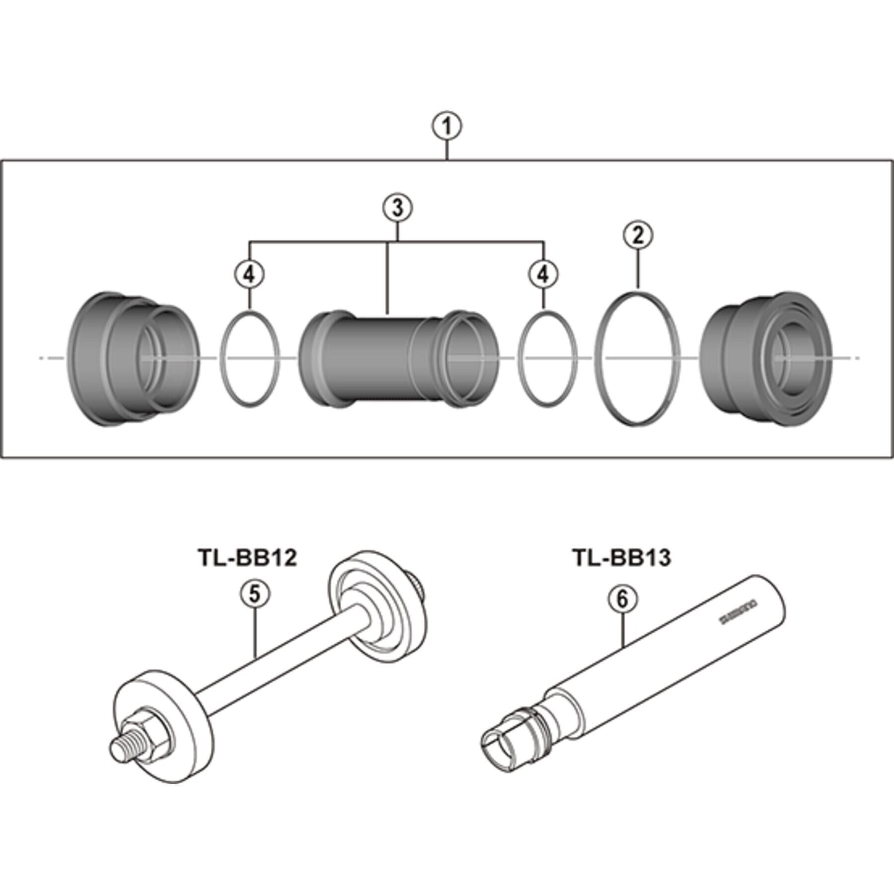 MTB press fit 41 mm bottom bracket with inner cover, for 92 or 89.5 mm