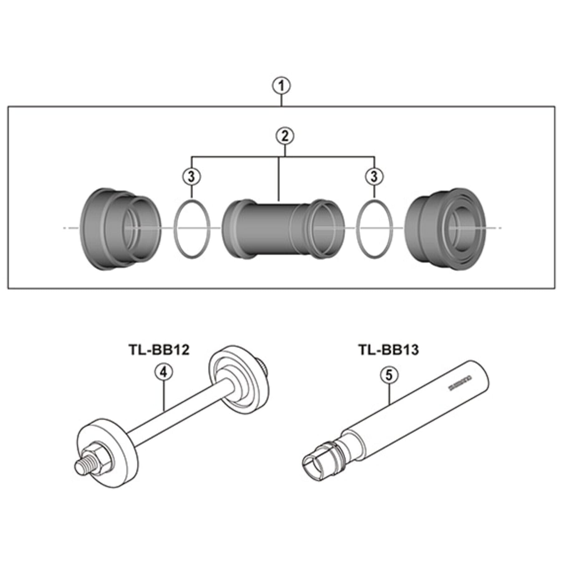 BB-RS500 Road-fit bottom bracket 41 mm diameter with inner cover, for 86.5 mm