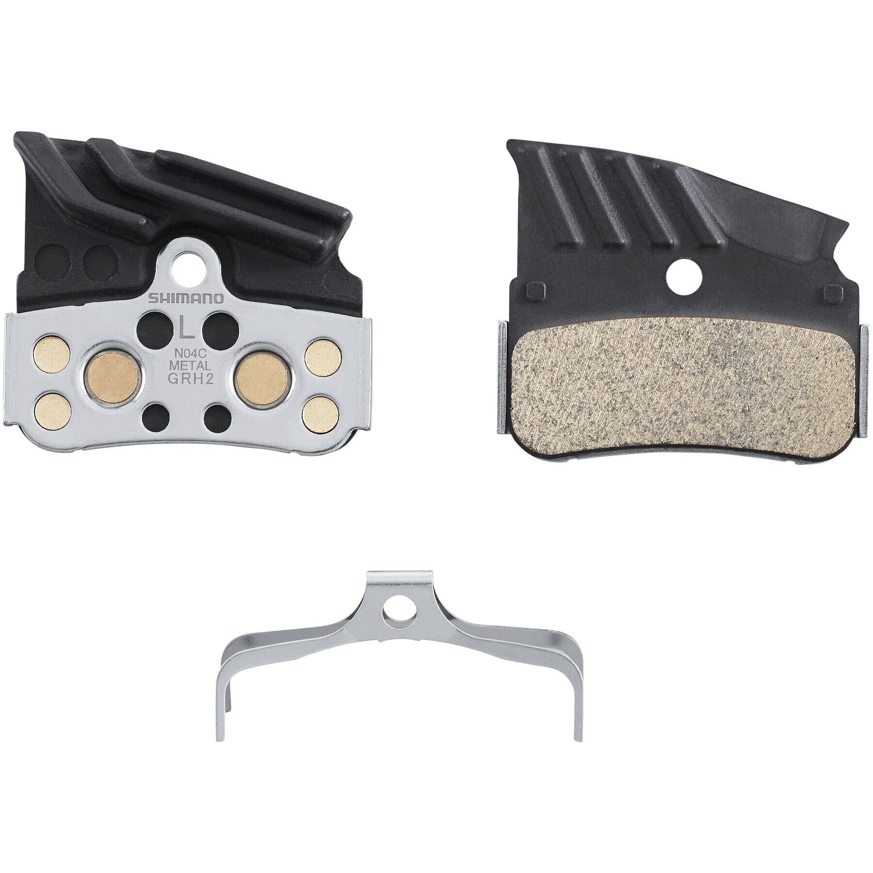 N04C-MF disc pads and spring, metal sintered, alloy/stainless back, cooling fins
