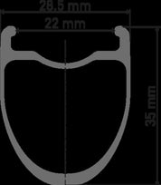 ERC 1100 DICUT disc brake wheel, carbon clincher 35 x 22 mm, front