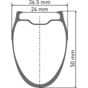 GRC 1100 DICUT disc brake wheel, carbon clincher 50 x 24 mm, 700c rear