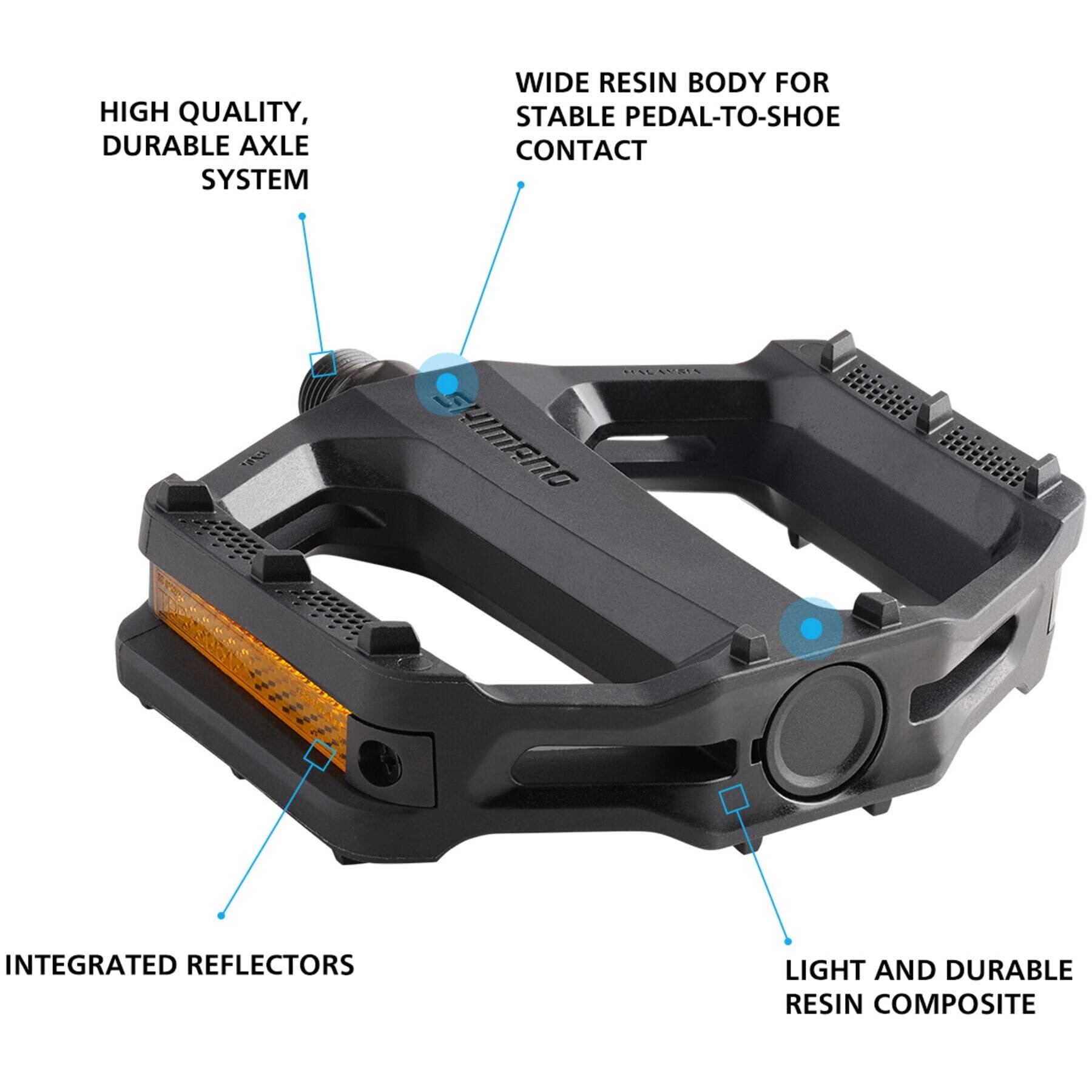 PD-EF102 flat pedals, resin, black