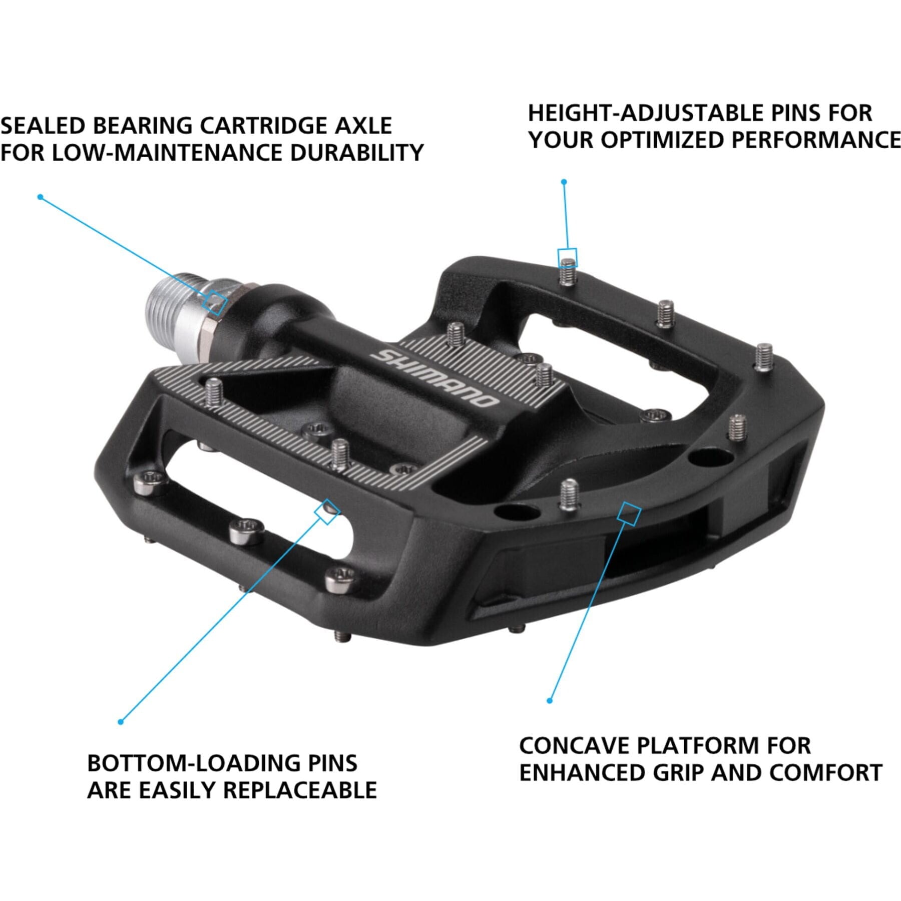 PD-GR500 MTB flat pedals, black