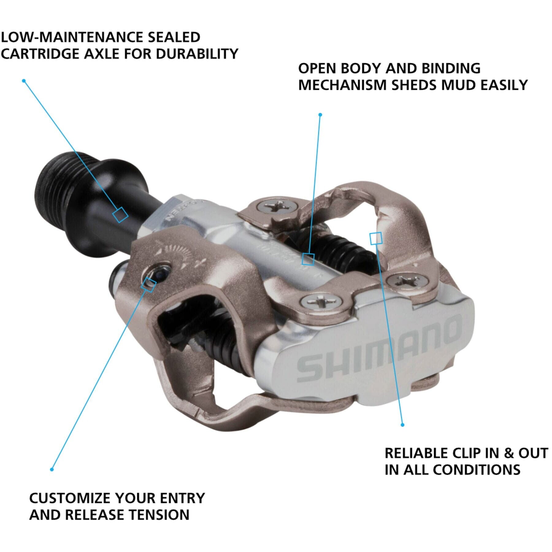 PD-M540 MTB SPD pedals - two sided mechanism