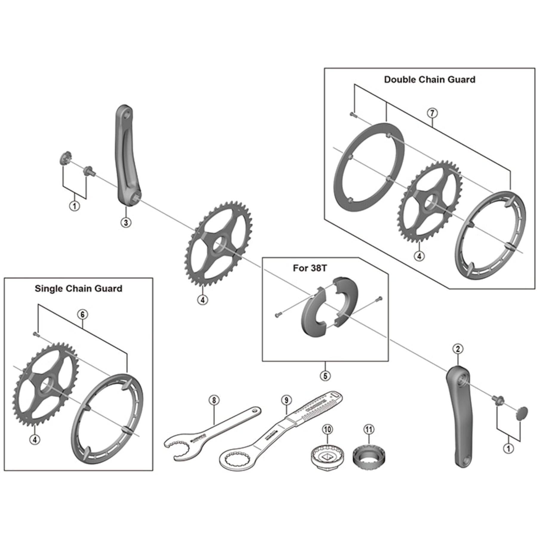 FC-E5010 right hand crank arm, 170 mm