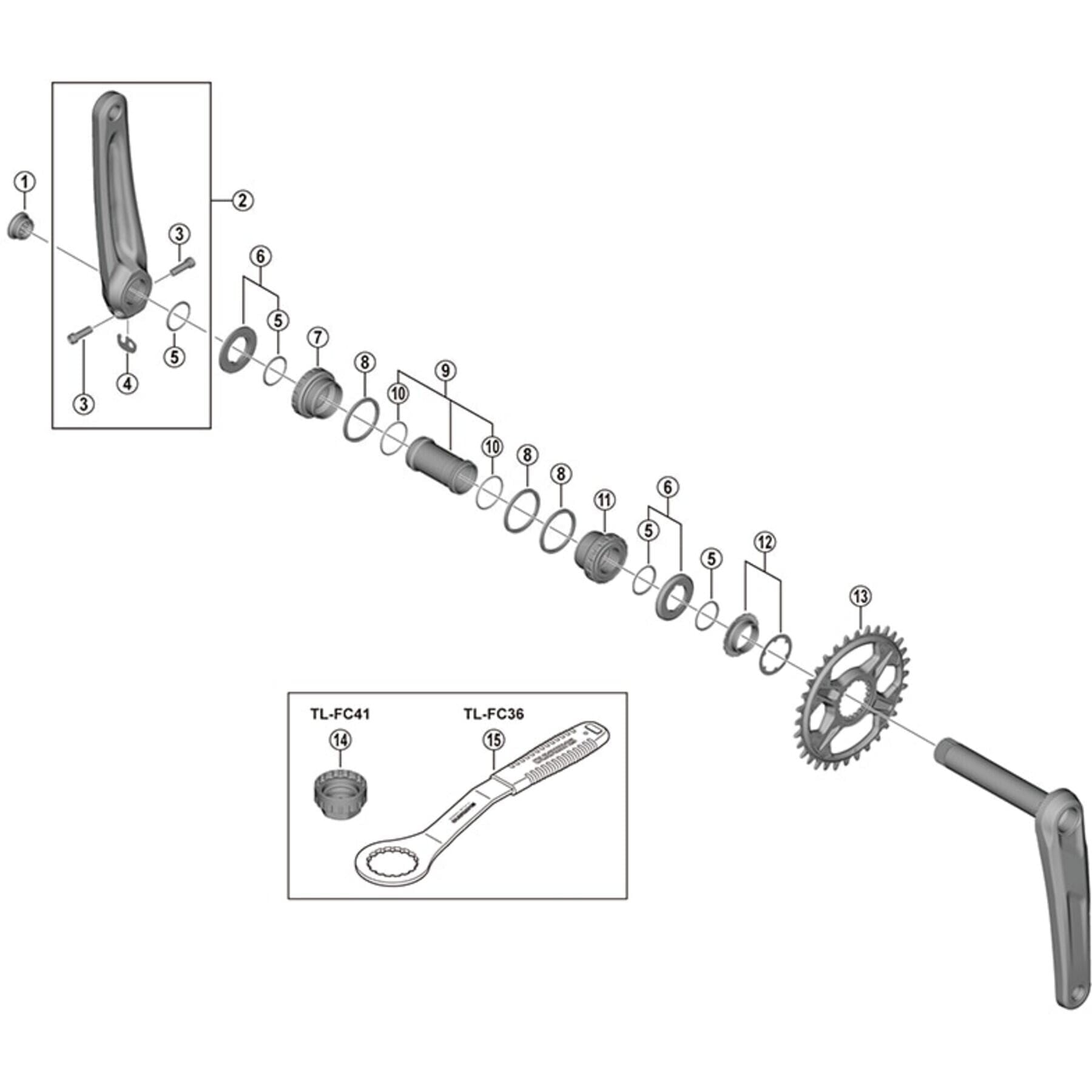 FC-M6100 left hand crank arm, 165 mm