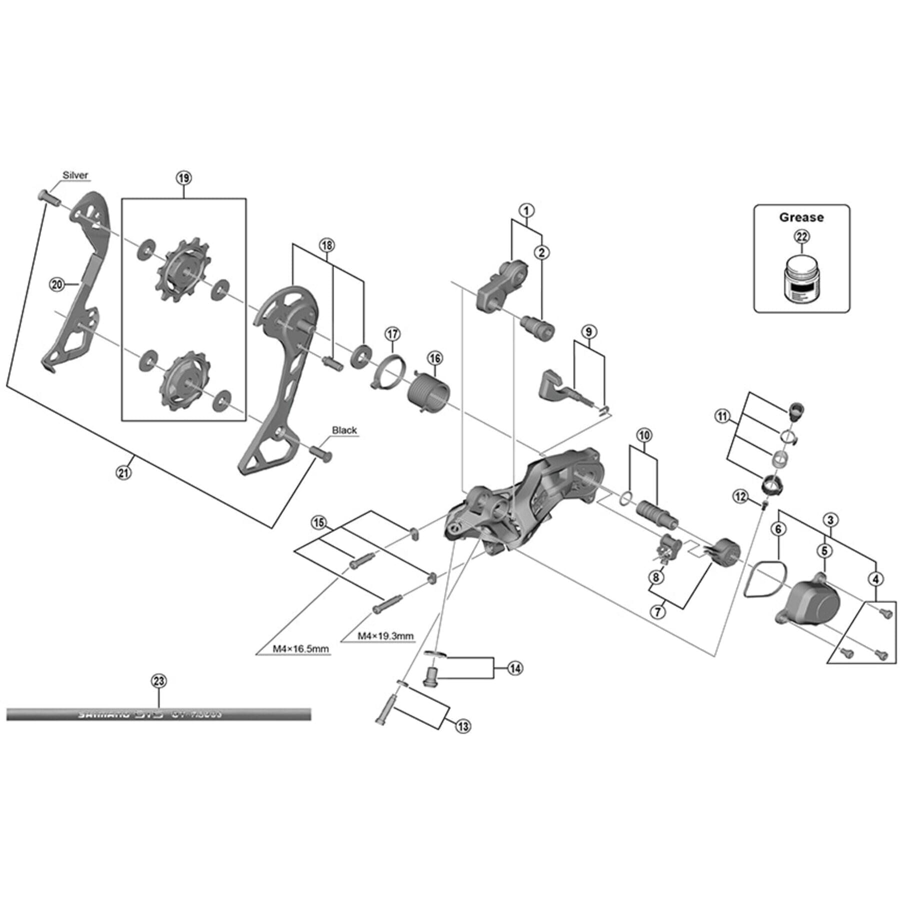 RD-R8000/RX812 Ultegra/GRX rear mech pulley set
