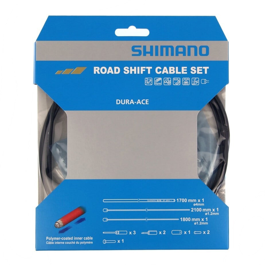 Road gear cable set, Polymer coated inners, black