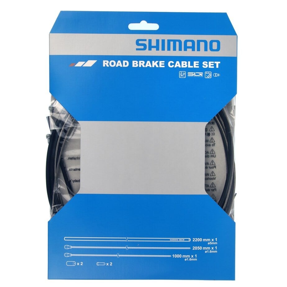 Road brake cable set with stainless steel inner wire, black