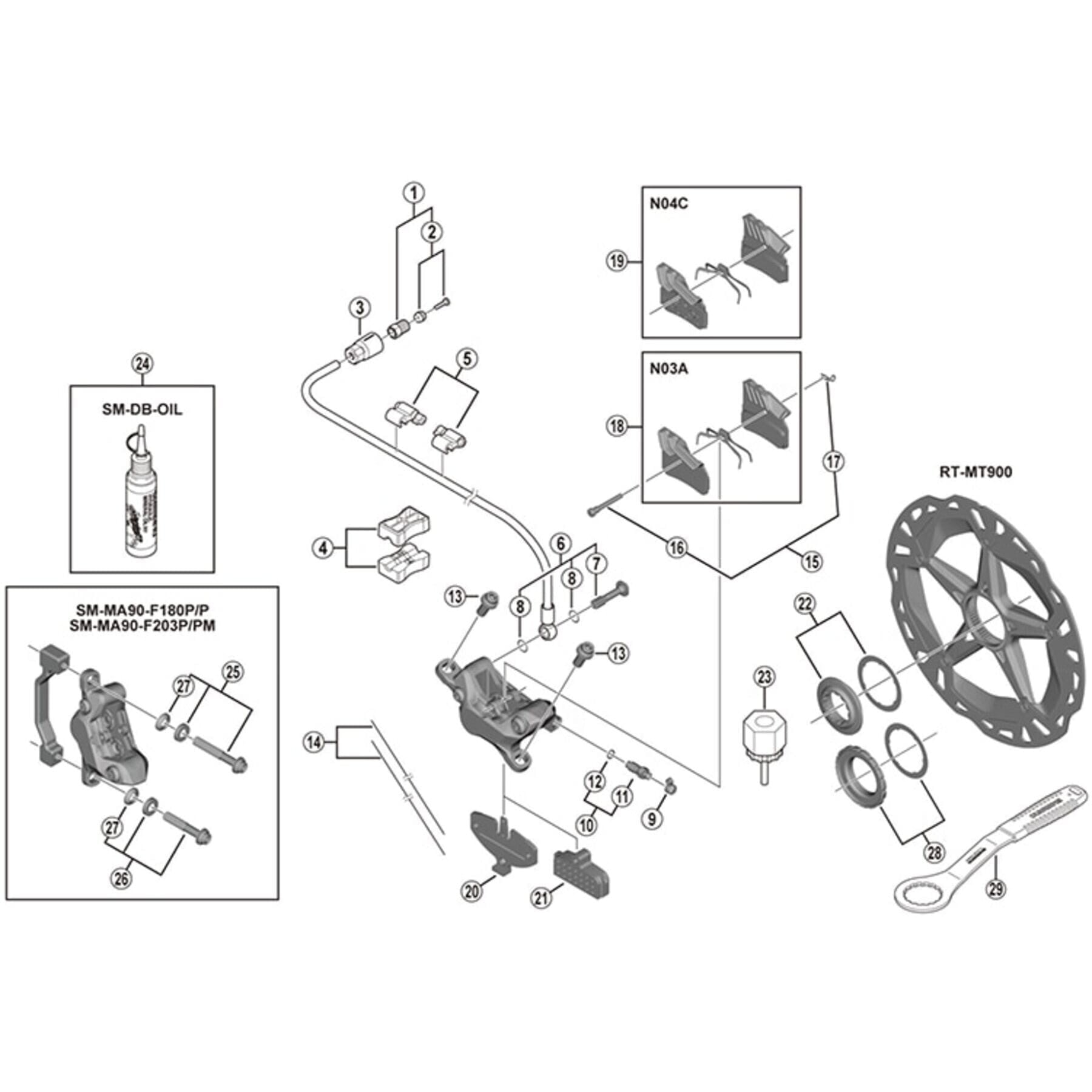 BR-M987 calliper fixing bolt M6 x 14.6 mm